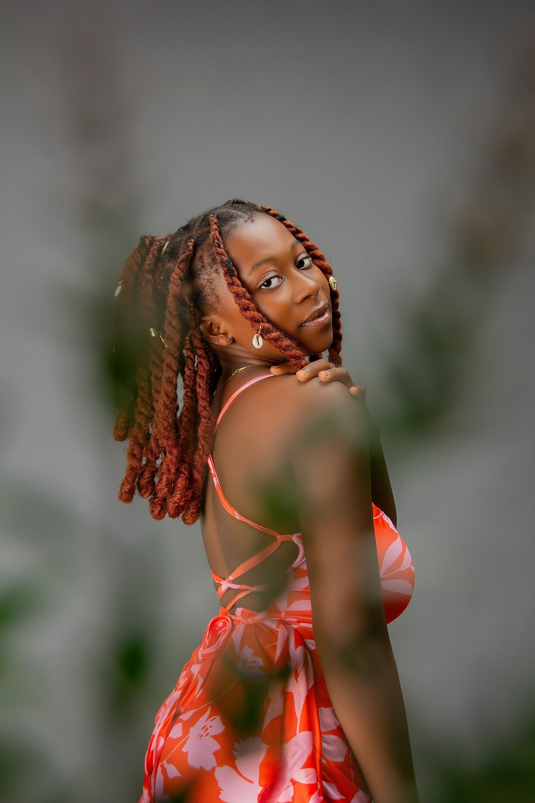 A lady with the twists hairstyle