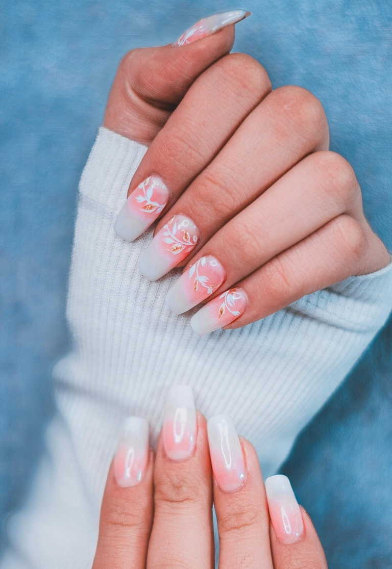 Top view a woman freshly done nails